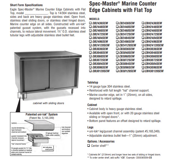 Sliding Doors Counter Cabinet